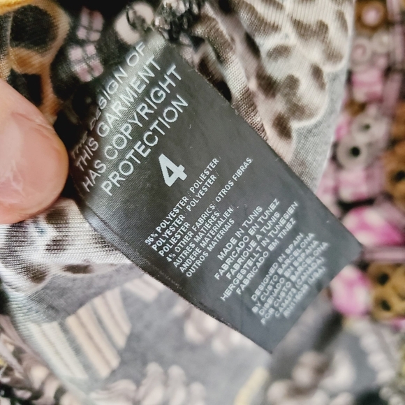 Cust Barcelona Y2K Artsy Asymmetric Draped Patchwork Tunic S - Picture 7 of 8